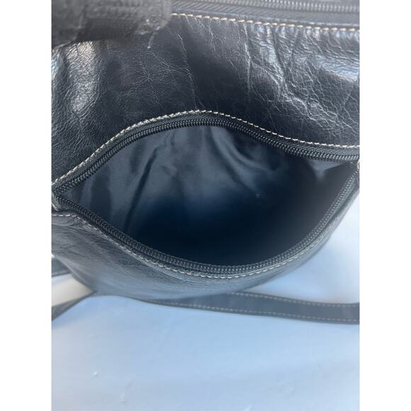 Giani Bernini Black Leather Crossbody Organizer Shoulder Bag Purse - Picture 12 of 13